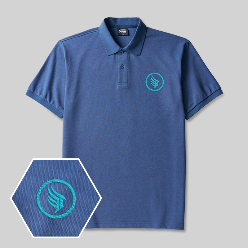 Wings of Freedom Geek Embroidered Polo Shirt