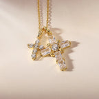 Collier pendentif à double croix byzantines