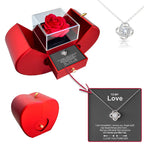 À mon amour Rose éternelle et collier
