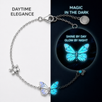 Parure Collier et Bracelet Breloque Papillon Lumineux