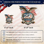 Autocollant 250e anniversaire des États-Unis d'Amérique – Aigle, drapeau, 1776-2026