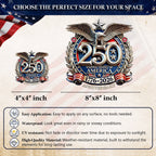 Autocollant 250e Anniversaire États-Unis Aigle Patriotique pour Voiture