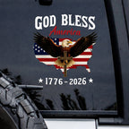Autocollant pour le 250e anniversaire "God Bless America", autocollant de fenêtre patriotique chrétien avec aigle