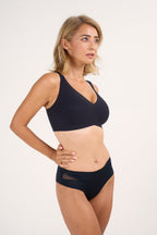 Soutien-gorge sans coutures, doux, à col en V, sans armatures, à maintien intégral avec coussinets en gel