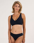 Soutien-gorge sans armature push-up sans couture à armatures de gel, en V profond et festonné