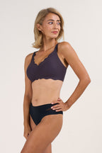 Soutien-gorge en gel sans armature et sans couture à couvrance totale avec bords festonnés