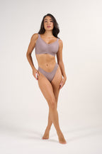 Soutien-gorge en maille à col en V sans armatures, avec maintien et effet liftant