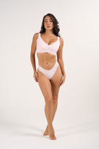 Soutien-gorge sans coutures, doux, à col en V, sans armatures, à maintien intégral avec coussinets en gel