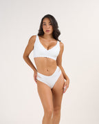 Soutien-gorge sans armature push-up sans couture à armatures de gel, en V profond et festonné