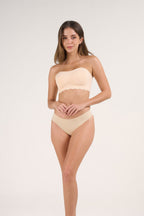 Soutien-gorge adhésif push-up invisible sans bretelles en gel avec bord festonné