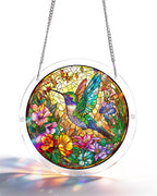 Attrape-soleil en acrylique - Colibri en fleurs