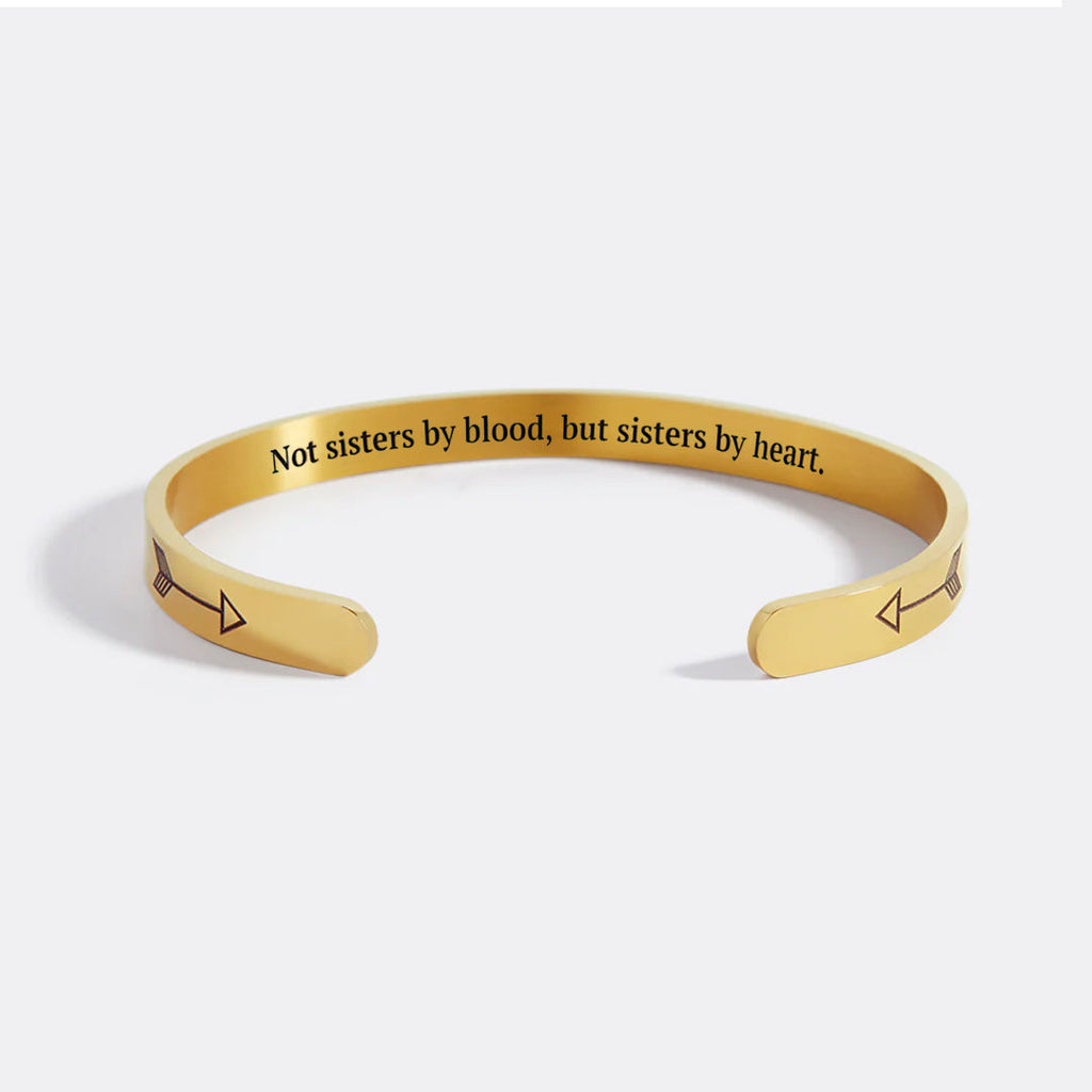 Not Sisters By Blood But Sisters By Heart Cuff Bracelet