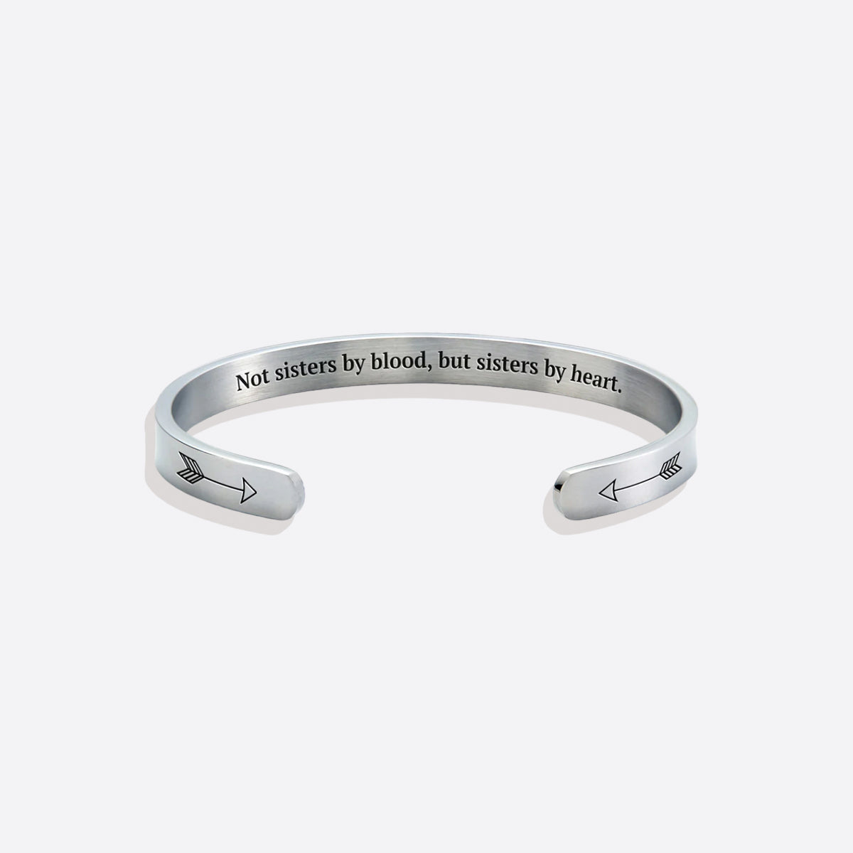 Bracelet jonc « Pas sœurs par le sang, mais sœurs par le cœur »