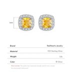 Boucles d'oreilles en oxyde de zirconium jaune étincelant