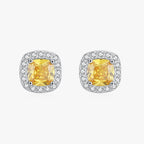 Boucles d'oreilles en oxyde de zirconium jaune étincelant