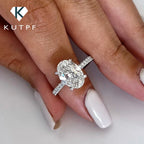 Moissanite Ovale Entière - Bague de Fiançailles - Argent S925
