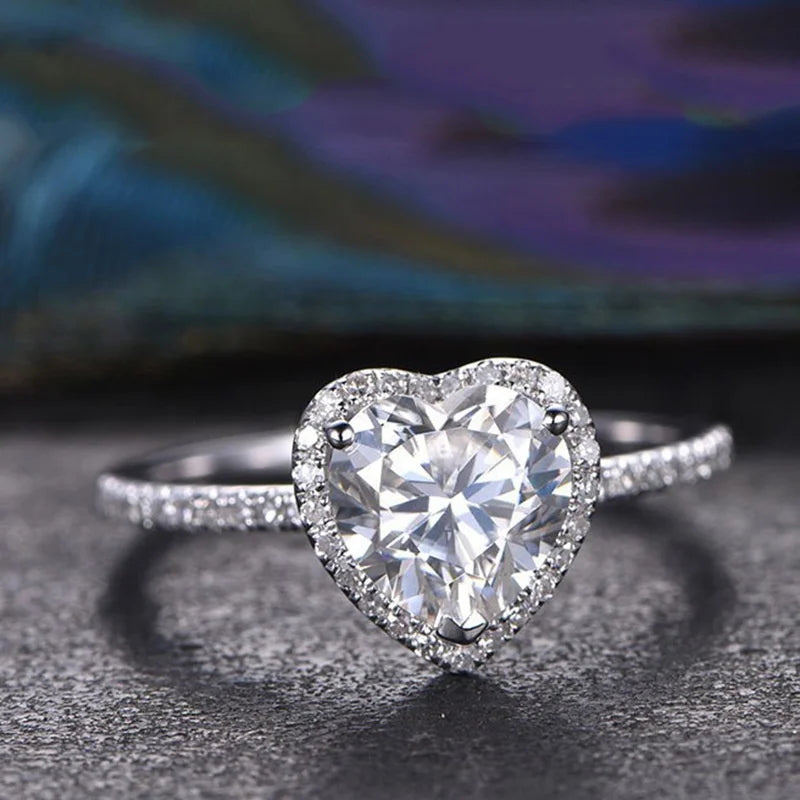 Heart Cut Halo Ring
