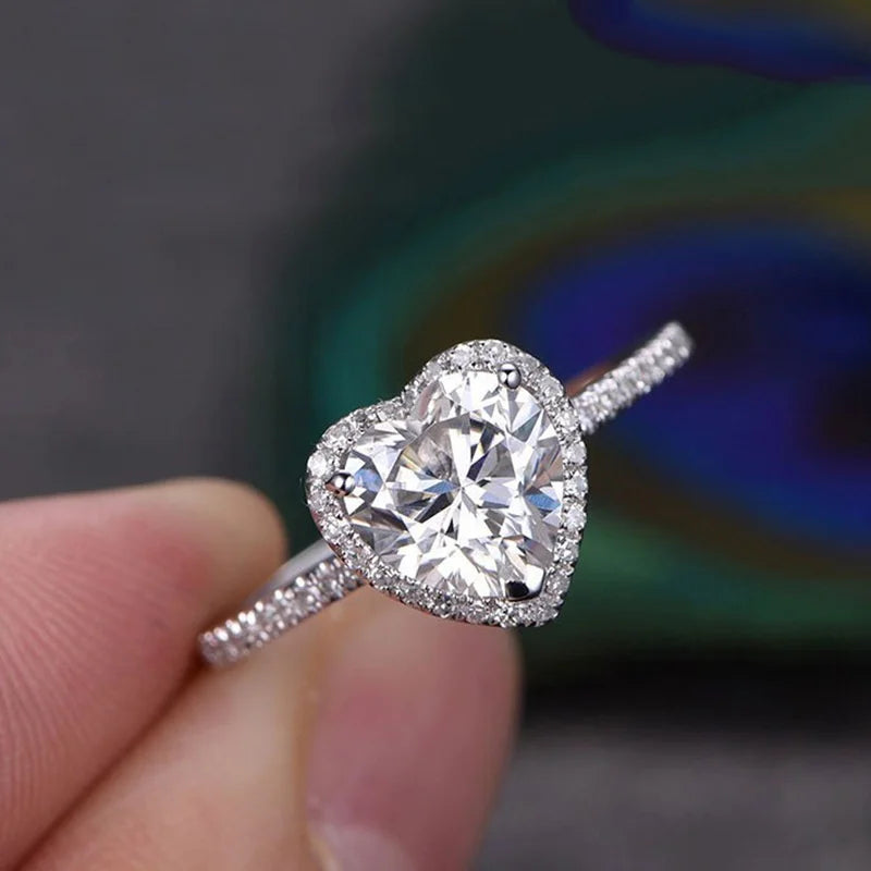 Heart Cut Halo Ring