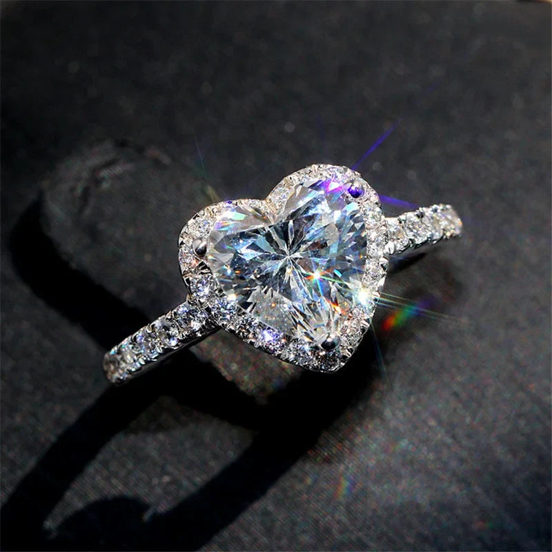 Heart Cut Halo Ring