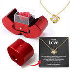 À mon amour Rose éternelle et collier
