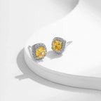 Boucles d'oreilles en oxyde de zirconium jaune étincelant