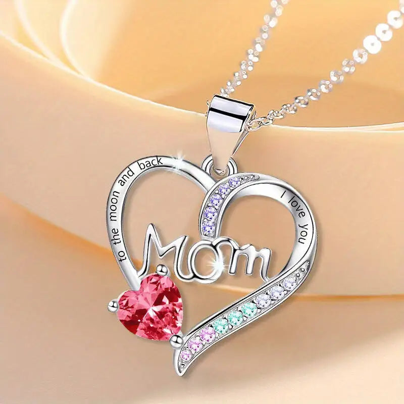 Collier Cœur "Je t'aime Maman" - Anniversaire de Maman - Fête des Mères