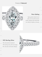 Bague de fiançailles en joaillerie fine taille marquise