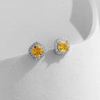 Boucles d'oreilles en oxyde de zirconium jaune étincelant
