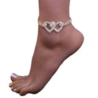 Bracelet de cheville Cœur doré X Cœur