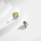 Boucles d'oreilles en oxyde de zirconium jaune étincelant
