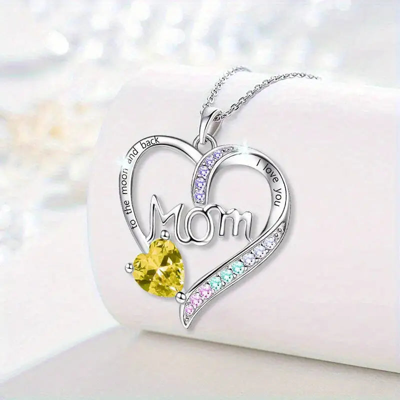 Collier Cœur "Je t'aime Maman" - Anniversaire de Maman - Fête des Mères
