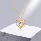 À ma Mère Je t'aime Collier Double Cœurs