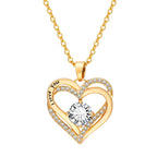 À ma Mère Je t'aime Collier Double Cœurs