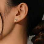 Boucles d'oreilles en oxyde de zirconium jaune étincelant