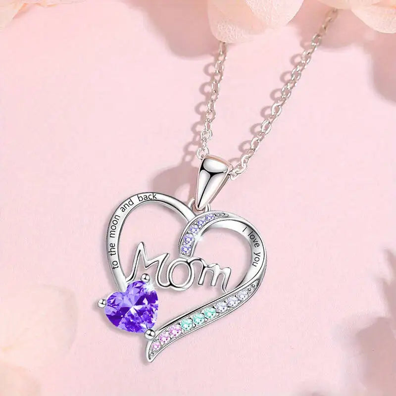 Collier Cœur "Je t'aime Maman" - Anniversaire de Maman - Fête des Mères