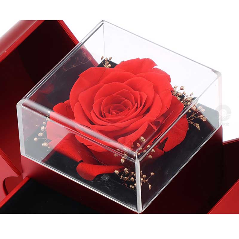 Mother's Appreciation - Heart Necklace - With Preserved Rose and Note Card