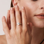 Moissanite Ovale Entière - Bague de Fiançailles - Argent S925