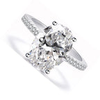 Moissanite Ovale Entière - Bague de Fiançailles - Argent S925