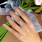Moissanite Ovale Entière - Bague de Fiançailles - Argent S925