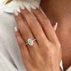 Moissanite Ovale Entière - Bague de Fiançailles - Argent S925