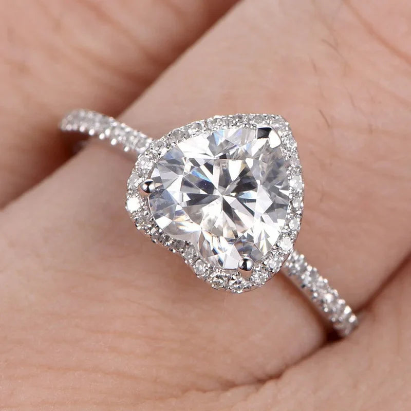 Heart Cut Halo Ring