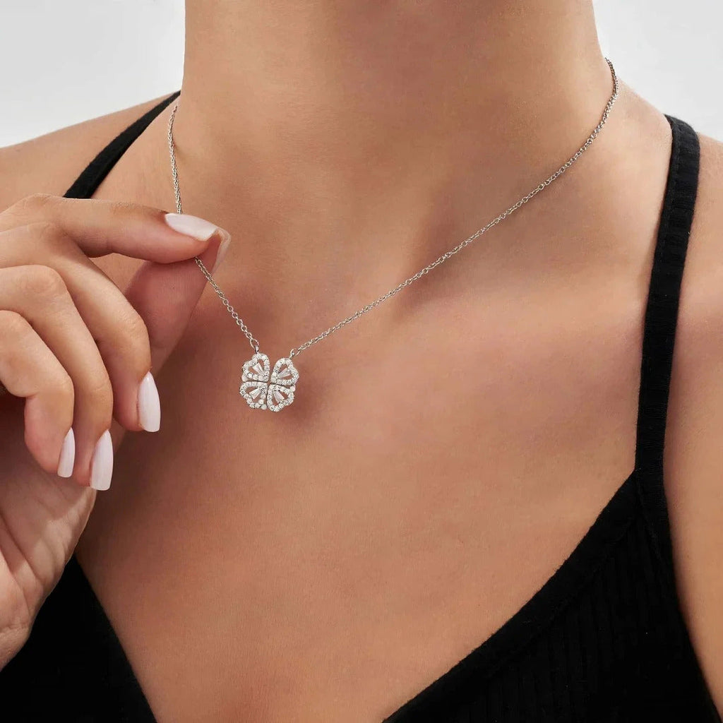 Heart² x Heart² Necklace & Preserved Rose Set