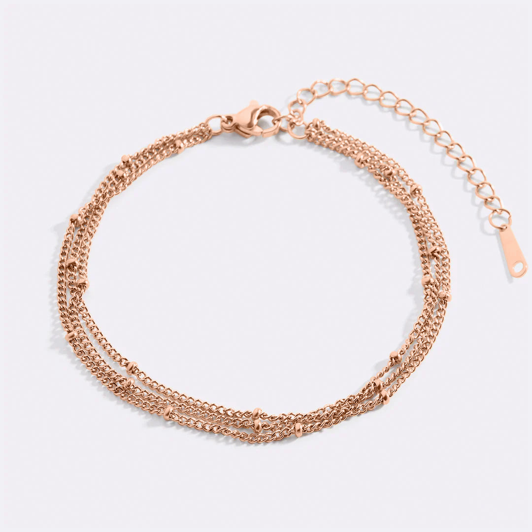 Bracelet triple chaîne satellite
