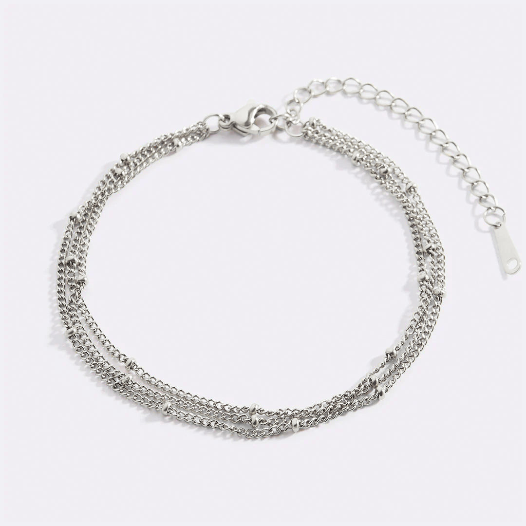 Bracelet triple chaîne satellite