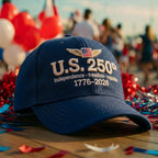Casquette brodée "250e anniversaire de l'indépendance des États-Unis"