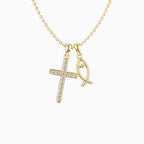 Collier Croix et Poisson Bénis