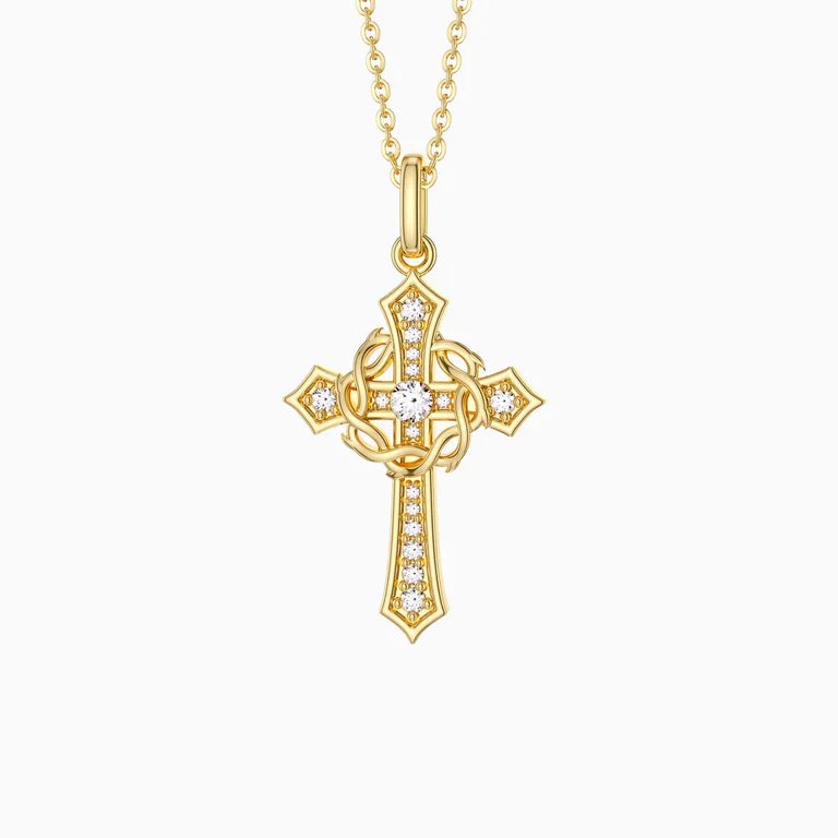 Cross & Crown of Thorns Necklace