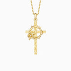 Collier avec pendentif Croix Rose Épineuse