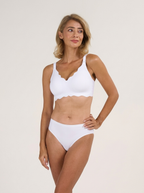 Soutien-gorge en gel sans armature et sans couture à couvrance totale avec bords festonnés