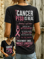Women's Casual Breast Cancer Awareness Print Top